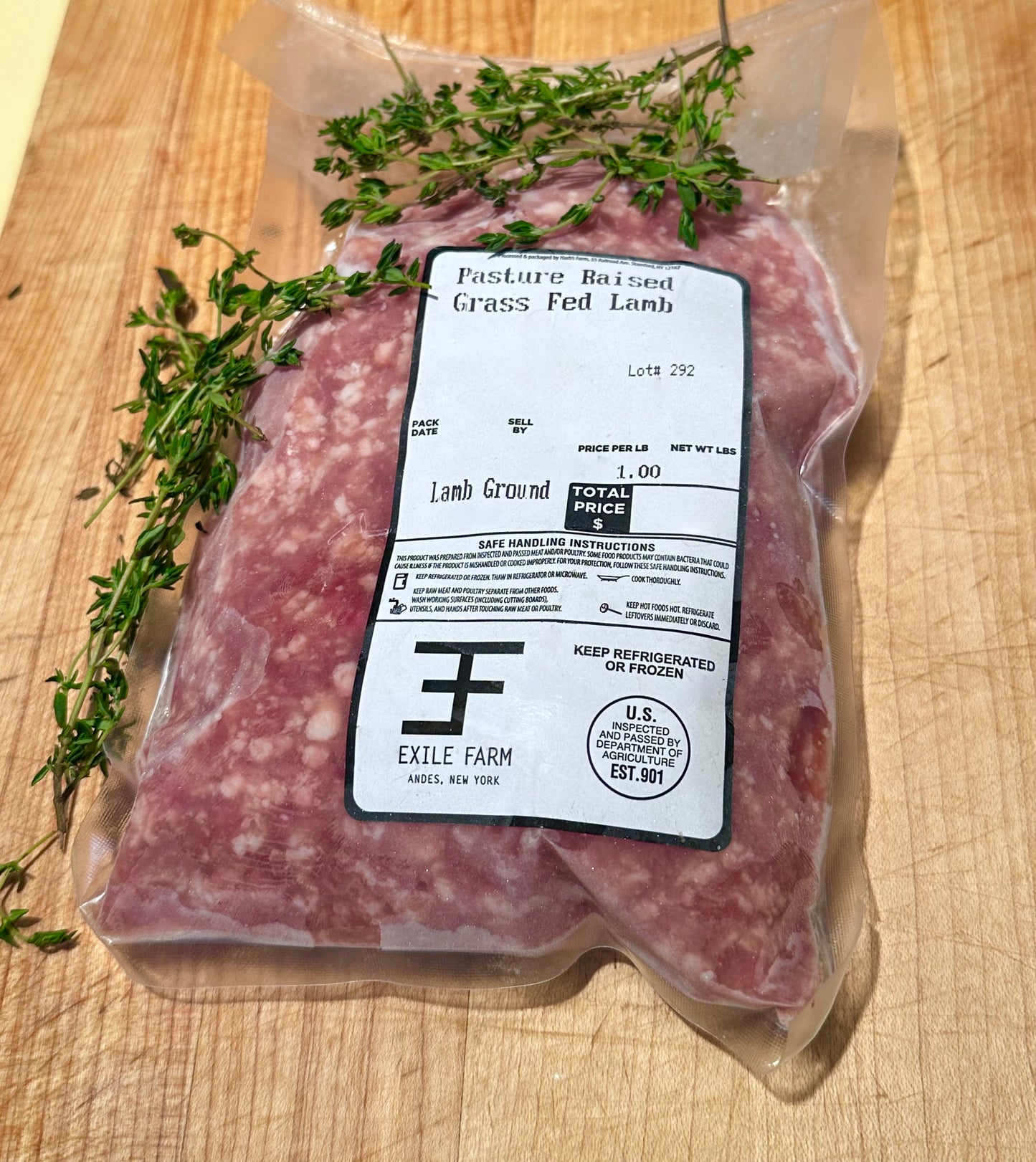 GROUND LAMB / SHOULDER BOX • PASTURE RAISED • GRASS FED •
